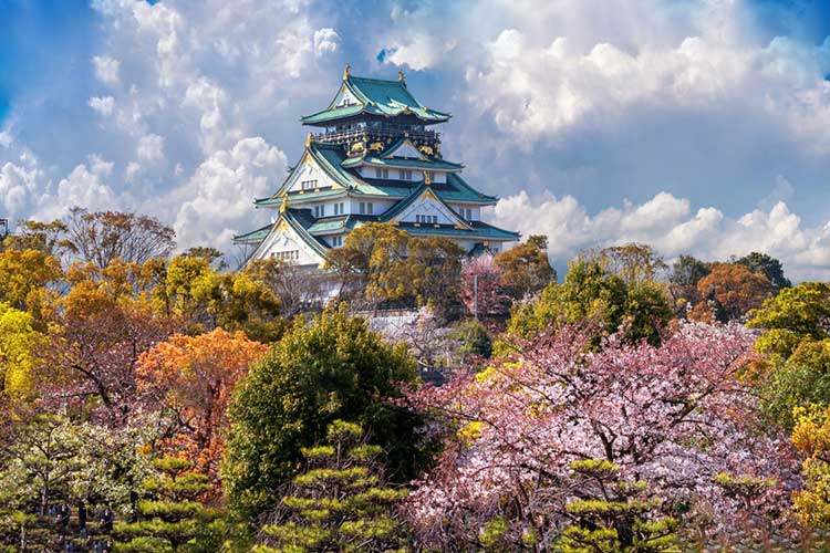 Osaka Castle in Osaka Japan